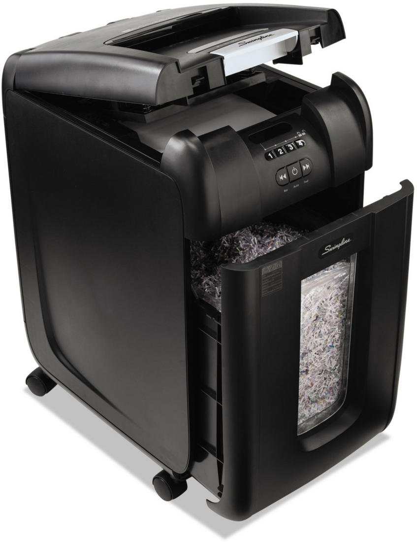 GBC Paper Shredder, Auto Feed, 300 Sheet Capacity, Micro-Cut, 5-10 Users, Stack-and-Shred 300M (1758576)