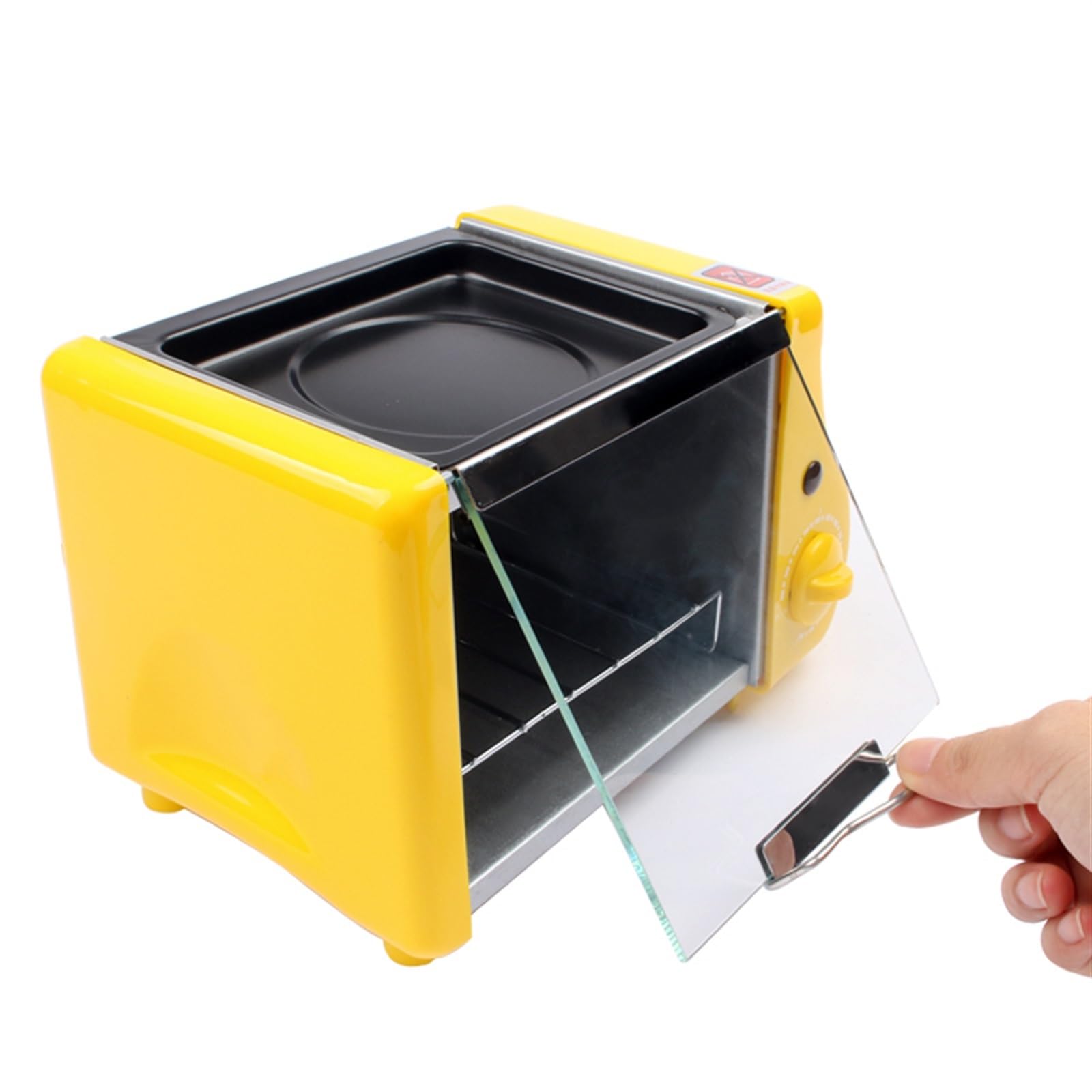 Multifunzione Mini Elettrico Cottura da Forno Forno Arrosto Grill Uova Fritte Frittata Padella Colazione Macchina for Il Pane Tostapane(Yellow)