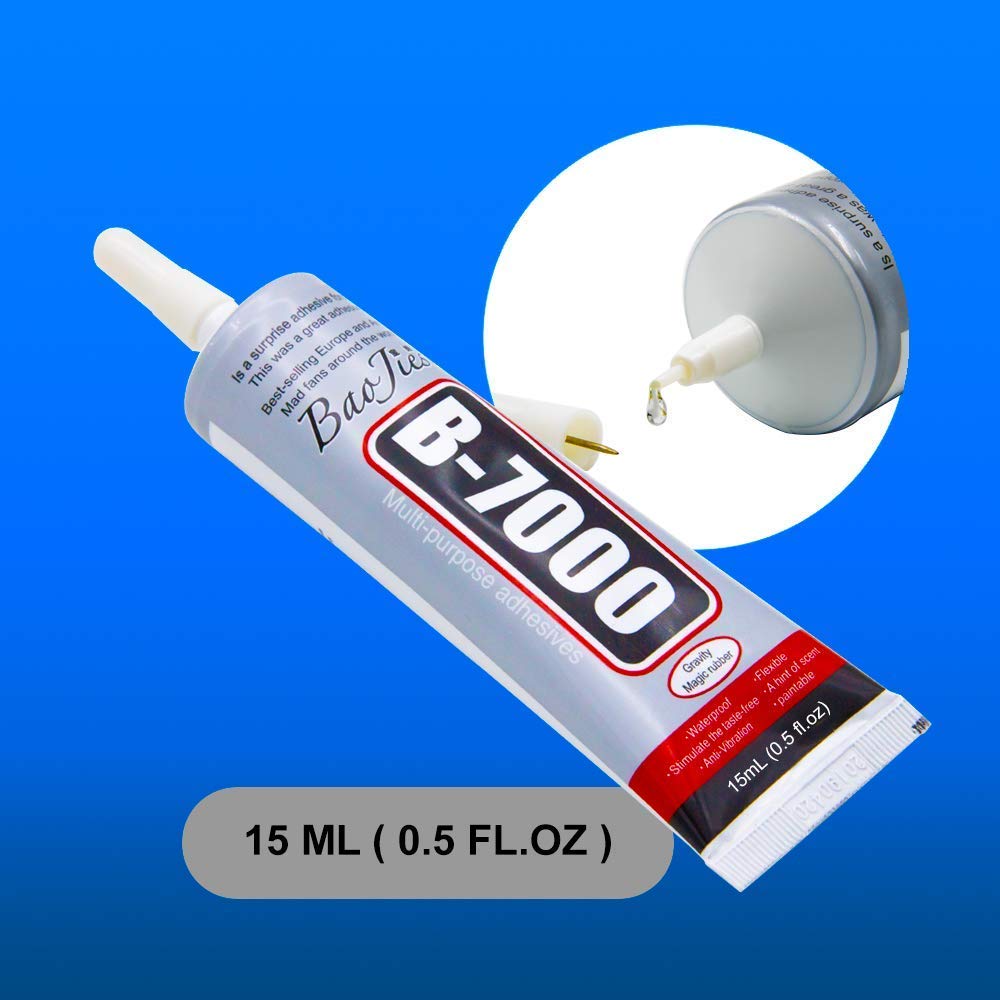 B-7000 15 ML Glue Adhesive with Precision Tips Glass,Wooden, Jewelery Cell Phone, Multipurpose High for Industrial Glue Semi Fluid Transperant Adhesive 15 ml 0.51 fl.oz