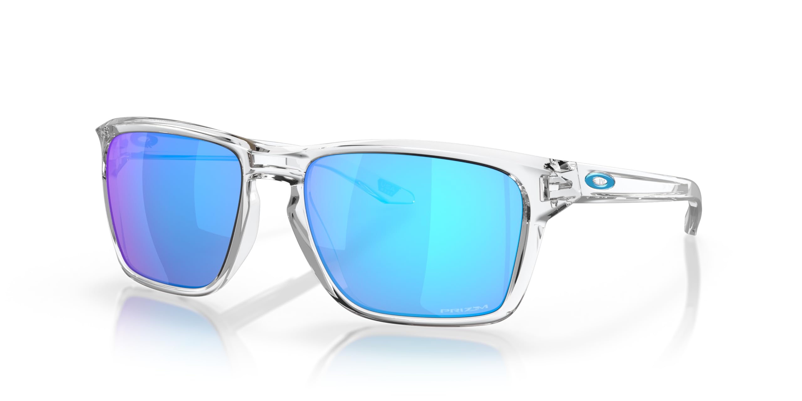 Oakley OO9448 Sylas Rectangular Sunglasses, Polished Clear/Prizm