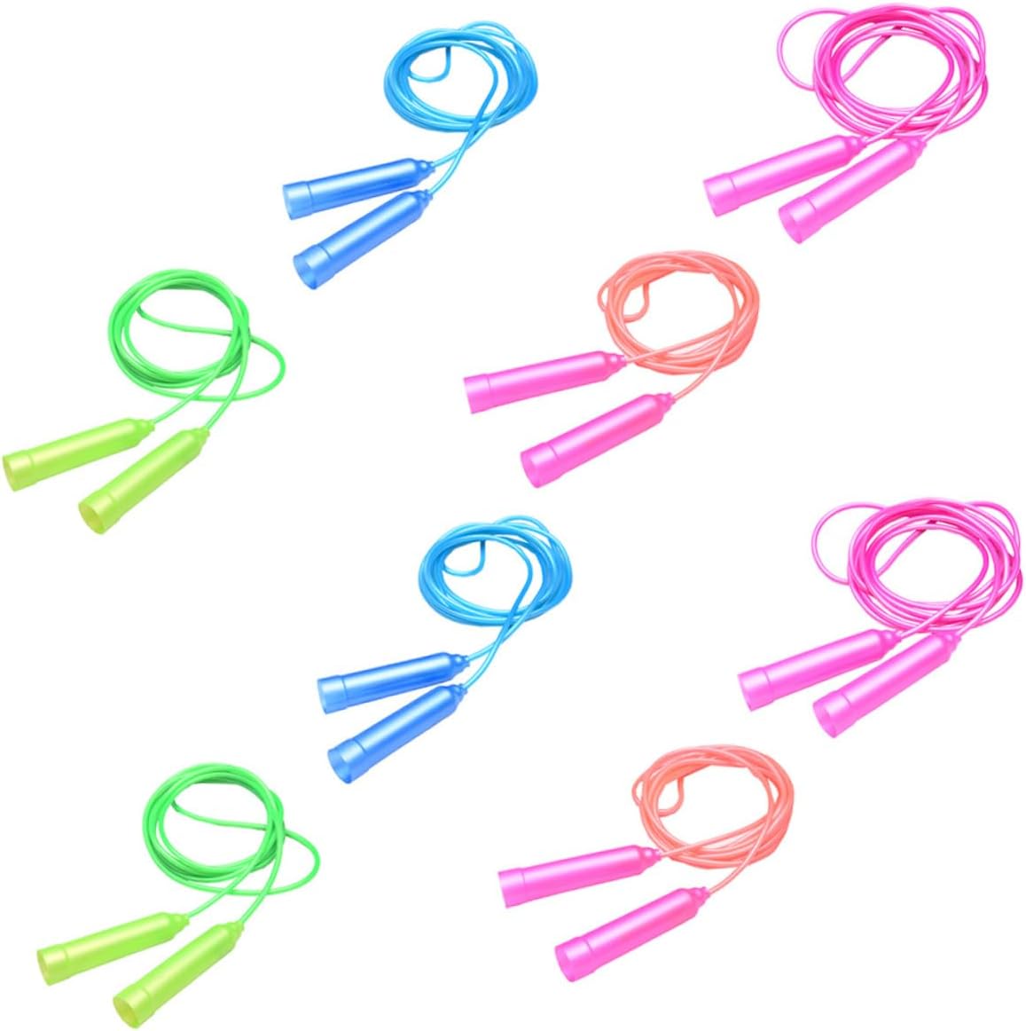 8pcs Adjustable Skipping Ropes Plastic Jump Ropes for Fitness Durable Flexible for Training Suitable for Boys