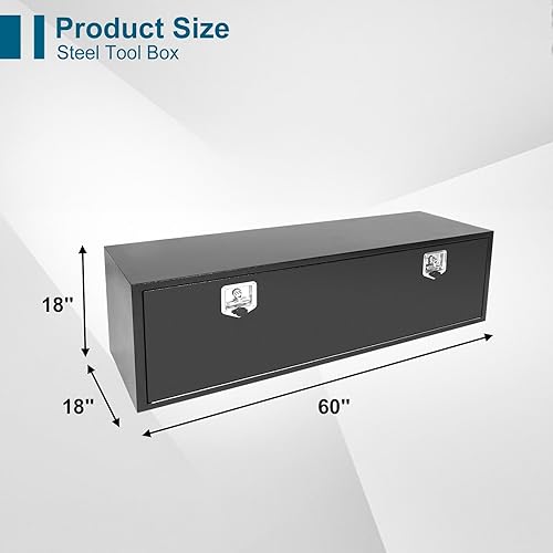 Miniatura 63 de Caja de acero para camión, 30 x 18 x 18 pulgadas, caja de acero resistente para remolque, caja de herramientas para camión, organizador