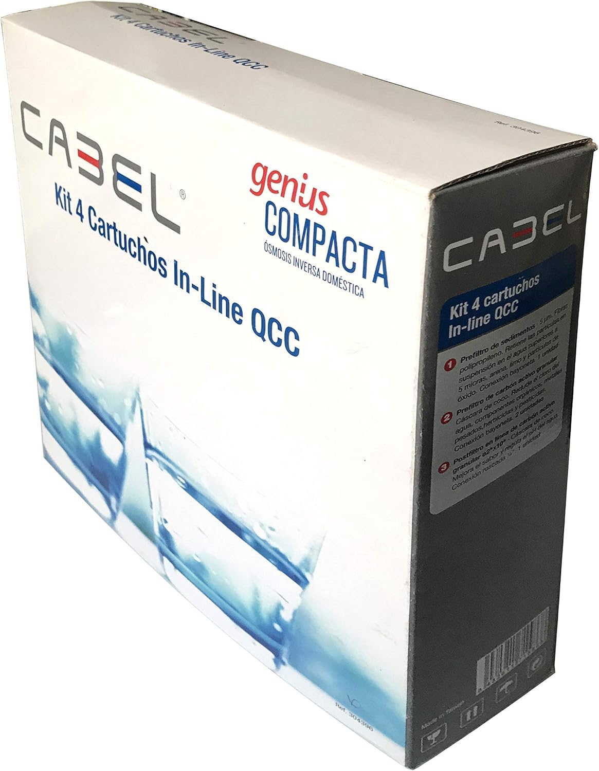 Set de 4 cartuchos de recambios de Filtros de Sistema de filtración de agua de Osmosis Inversa CABEL Compacta Originales