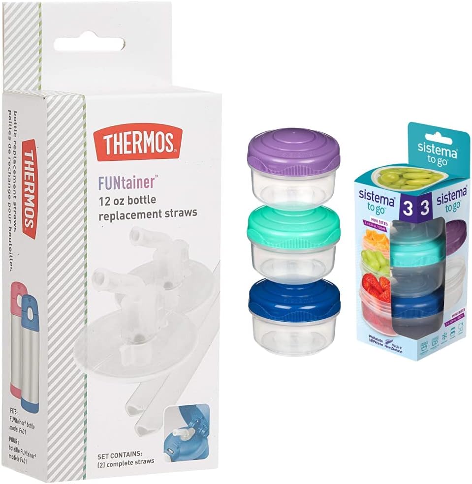 Thermos Replacement Straws for 12 Ounce Funtainer Bottle, Clear