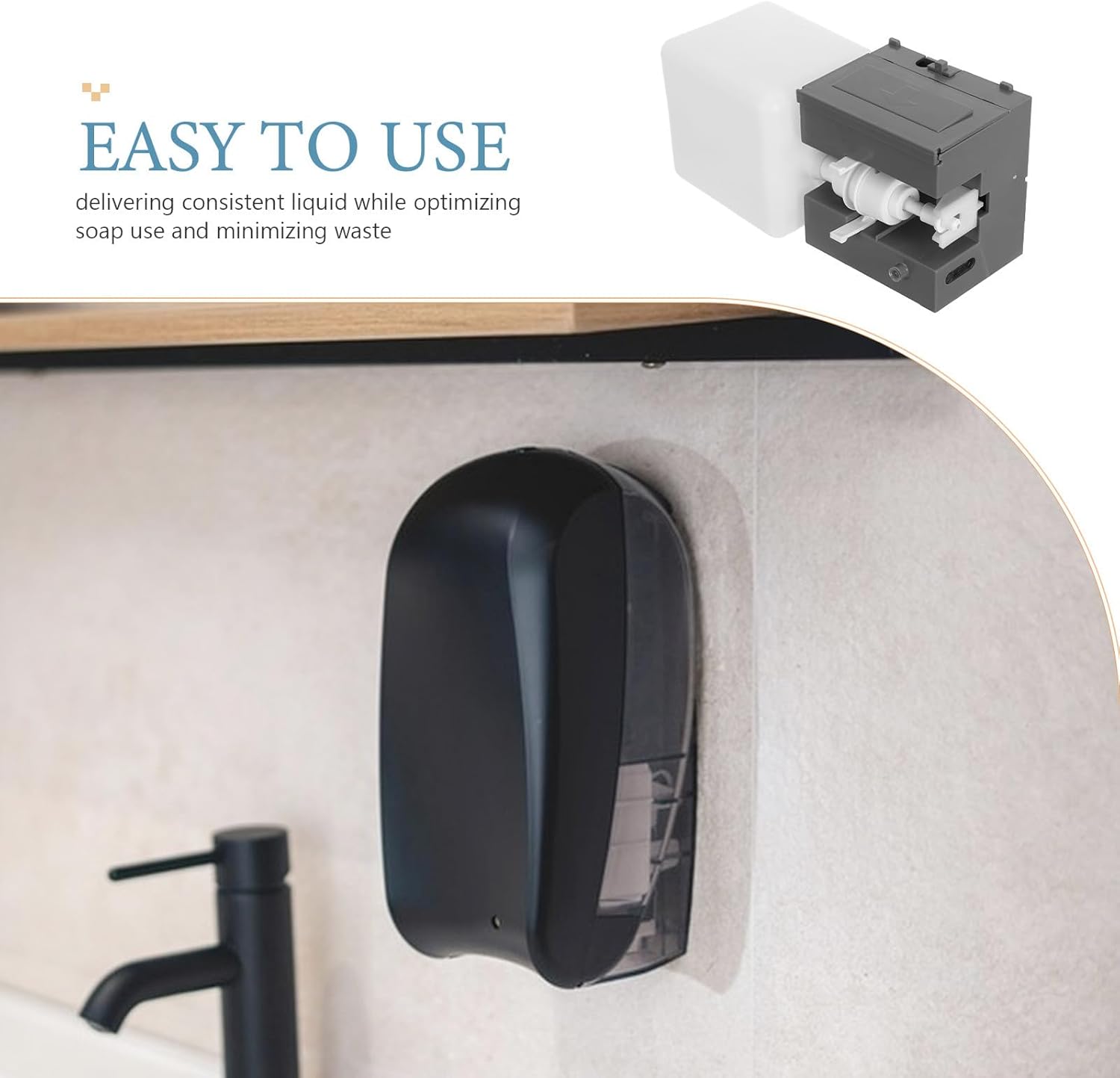 Automatic Soap Dispenser Sensor Unit - Touchless Refill Part for Bathroom Mirror Mounting DIY Assembly for Home or Public Restroom