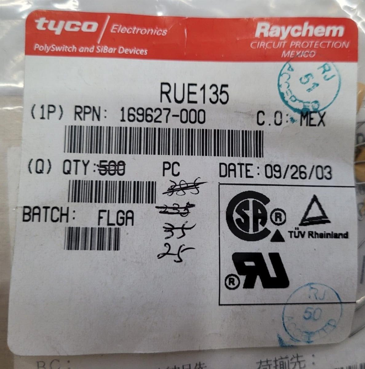 (5 PCS) RUE135 fits RAYCHEM Compatible with PTC Reset Fuse 30V 1.35A Radial