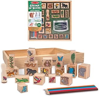 SUNNY, Melissa & Doug, Set de Colorir com Carimbos - Floresta, Acima de 3 anos