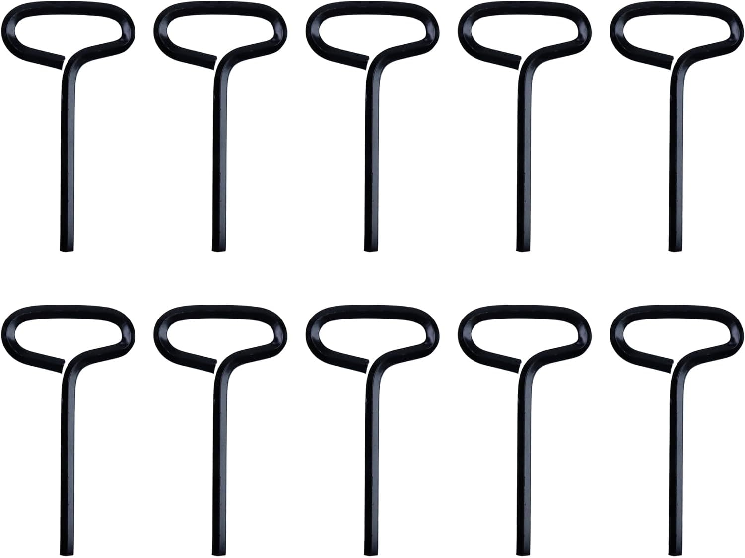 10 Pcs 5/32" Standard Hex Dogging Key with Full Loop, Metal Allen Wrench Door Key for Push Bar Panic Exit Device (Black)