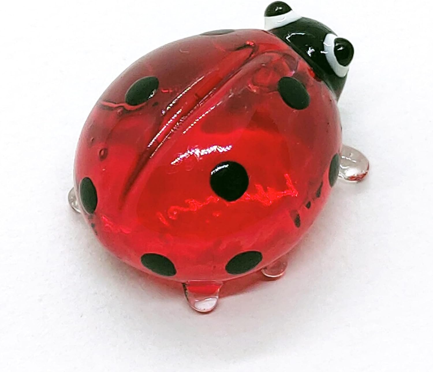 WitnyStore Tiny 1" Red Black Ladybug Figurine Miniature Hand Blown Painted Glass Lady Bugs Ladybird Beetles Colorful Insects Cute Crystal Animals Decorative Figure Collectible Figurines Décor Gifts - Image 9