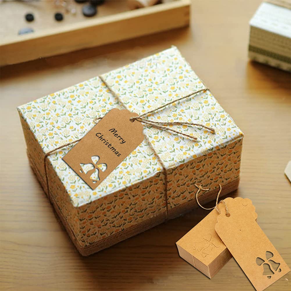 SJBAUTYO 100 Pièces Étiquettes Kraft,Étiquette Cadeaux en Papier Kraft