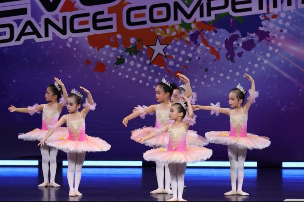 Ballet con tutú para niñas, Bailarina de El Lago de los cisnes tutú de panqueque Disfraces de competición de Baile Infantil