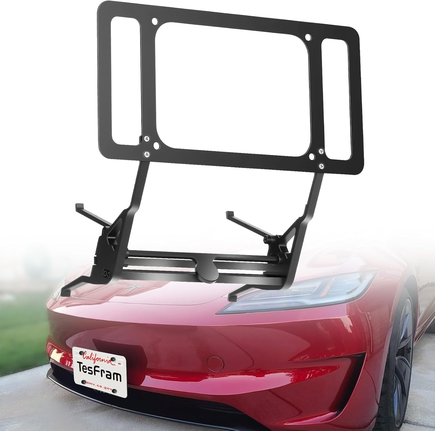 2026 Performance Model 3 Front License Plate Holder - No Block Camera Visibility, Bumper Paint-Safe, No Drill License Plate Mounting Kit with Anti-Theft Features
