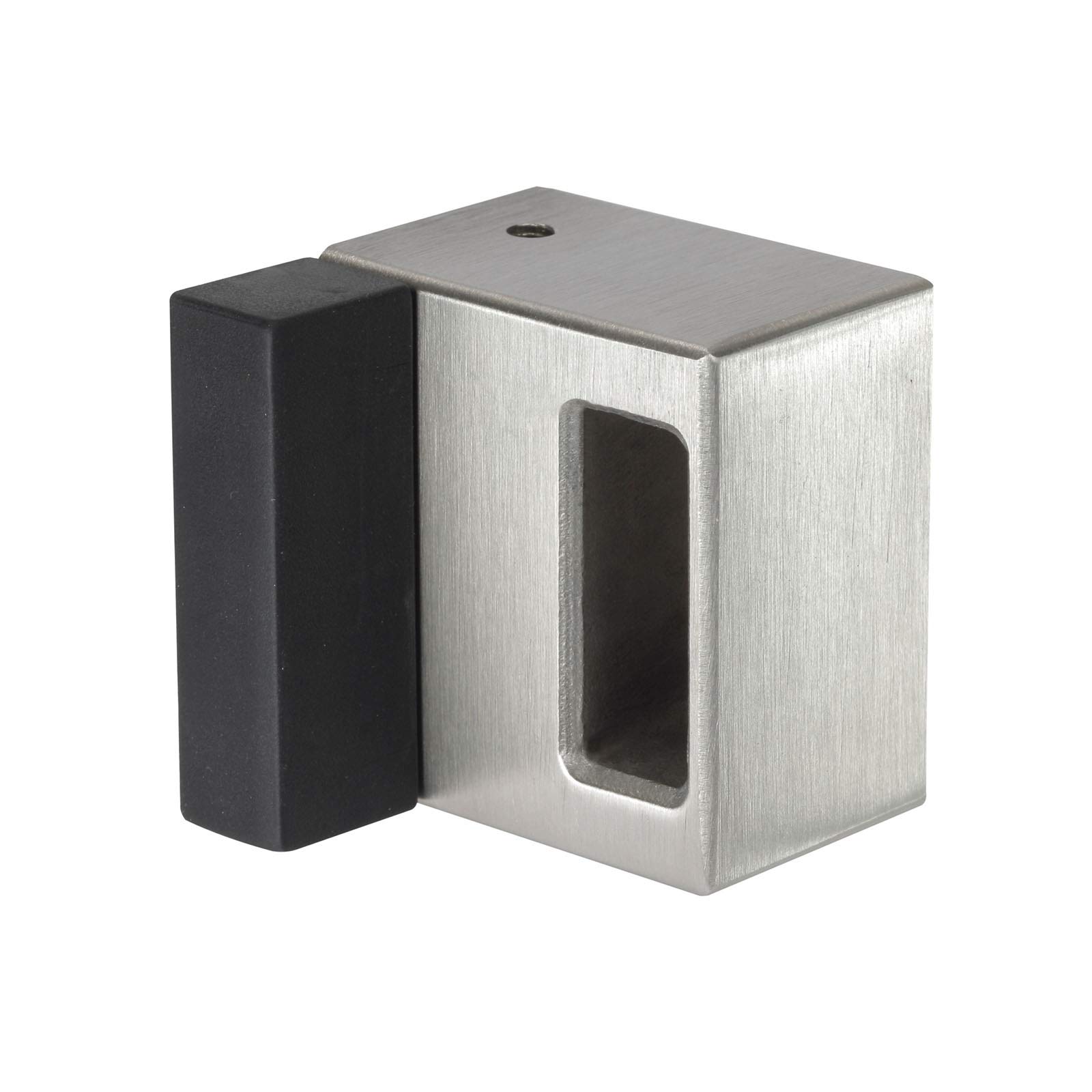Cubicle Lock Keep with Buffer for 13mm Partition in Satin Stainless Steel Deluxe Box Keep