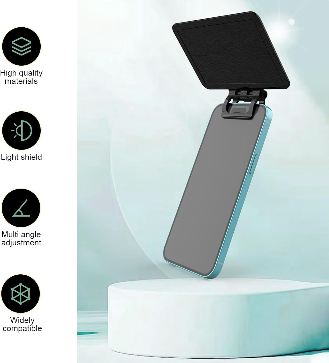 2 PCS Phone Umbrella, Ultraviolet Protection Umbrella for Phone, Multi-Angle Foldable Phone Sun Shade, Universal Portable Sunshade for Most Smartphones (Black) image 3