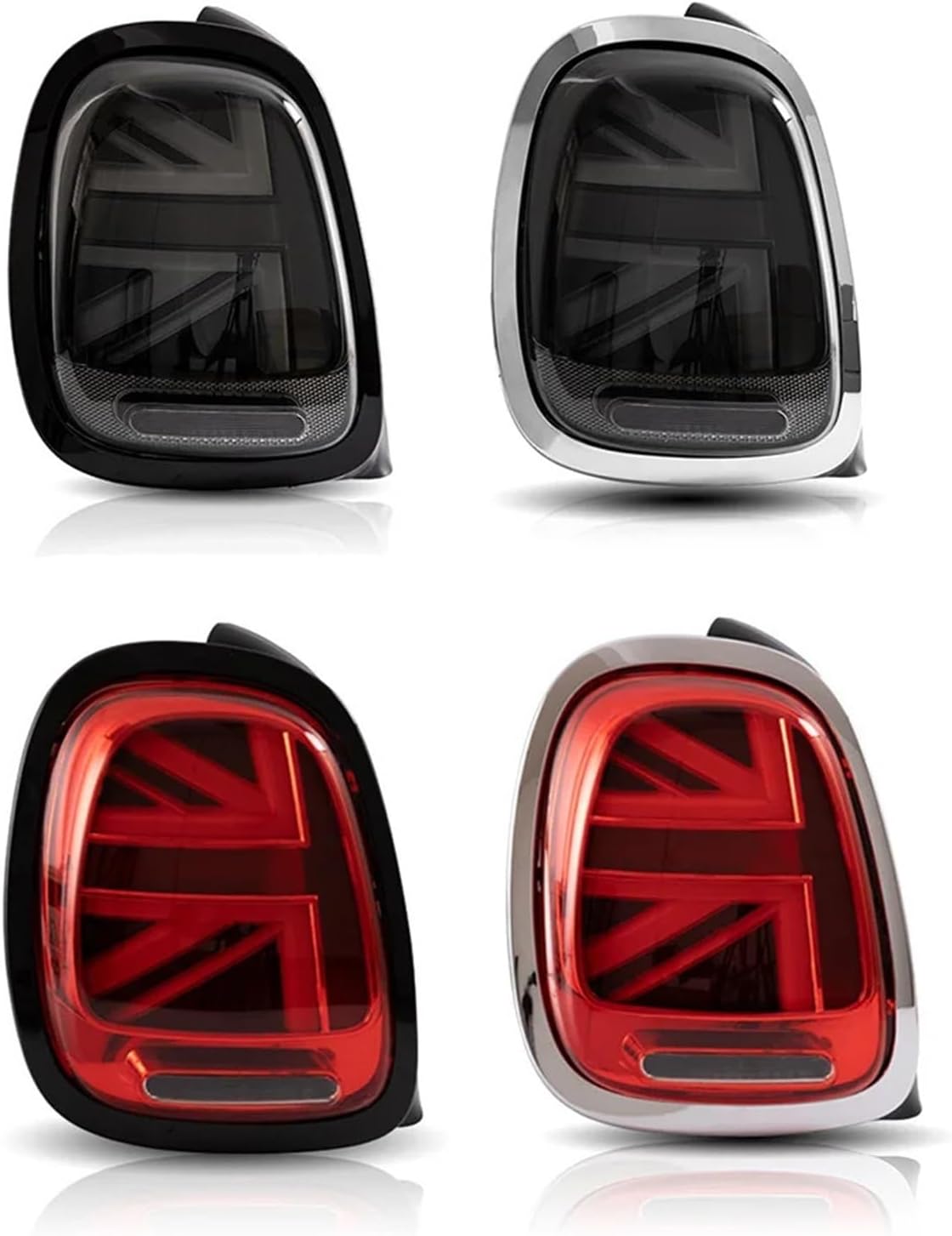 Car LED Tail Light Auto Lamp Reverse Brake Fog Lights DRL Plug And Play IP67 2pcs/Set Compatible With MINI 2014-2019 F Series F55/56/57(Black side Red)