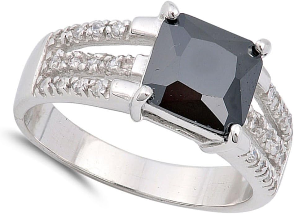 CHOOSE YOUR COLOR Sterling Silver Square Ring
