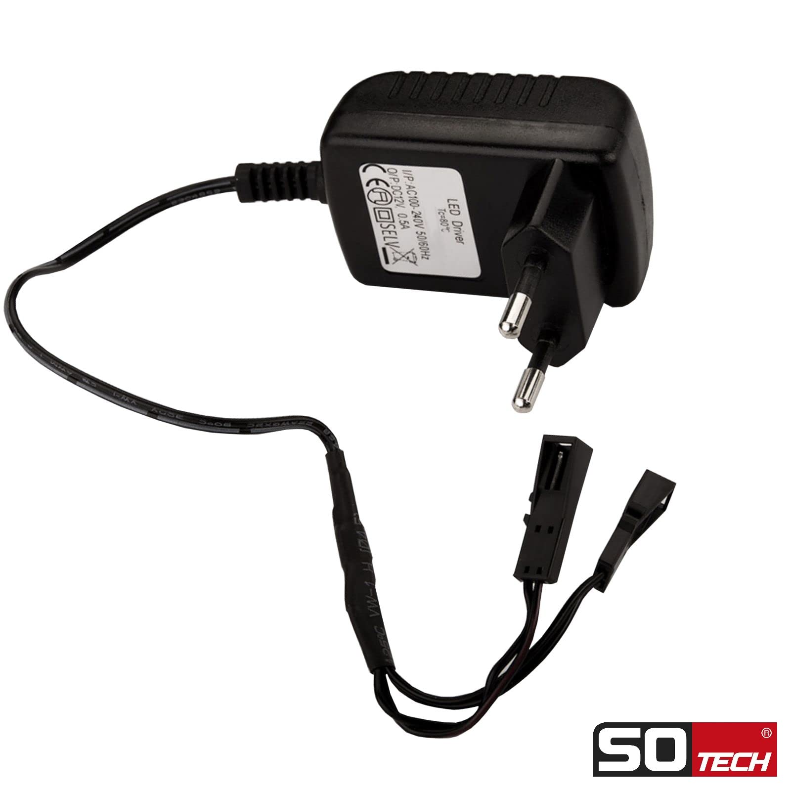 2 x SO-TECH® LED Bettleuchte Luminoso Weiß inkl. 1 x Netzteil Flexleuchte Leseleuchte Schwanenhalsleuchte