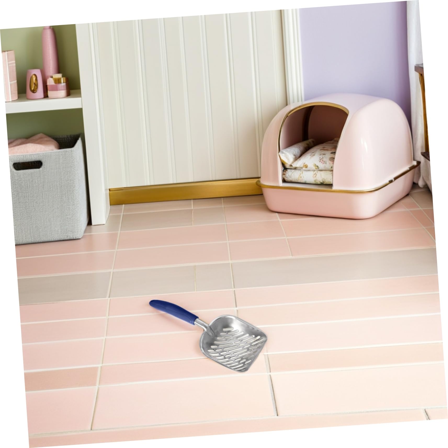 UKCOCO 2 Lettiera in Resistente Ergonomico Antiaffaticamento Setaccio con Fori per Pulizia Rapida e Facile Manutenzione Blu Nero