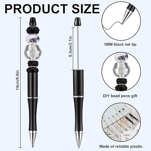 Miniatura 9 de Whaline 24 bolígrafos con cuentas para el día de San Valentín, color rojo, rosa, blanco, 3 colores, bolígrafo de tinta de gel, bolígrafos