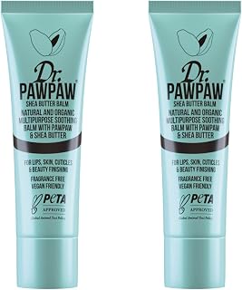Dr. PawPaw Shea Butter Multipurpose Balm Set - Hydrating Lip Moisturizer - Nourishing Balm for Lips, Skin, and Hair - Vegan Lip Moisturizer - 2 pc