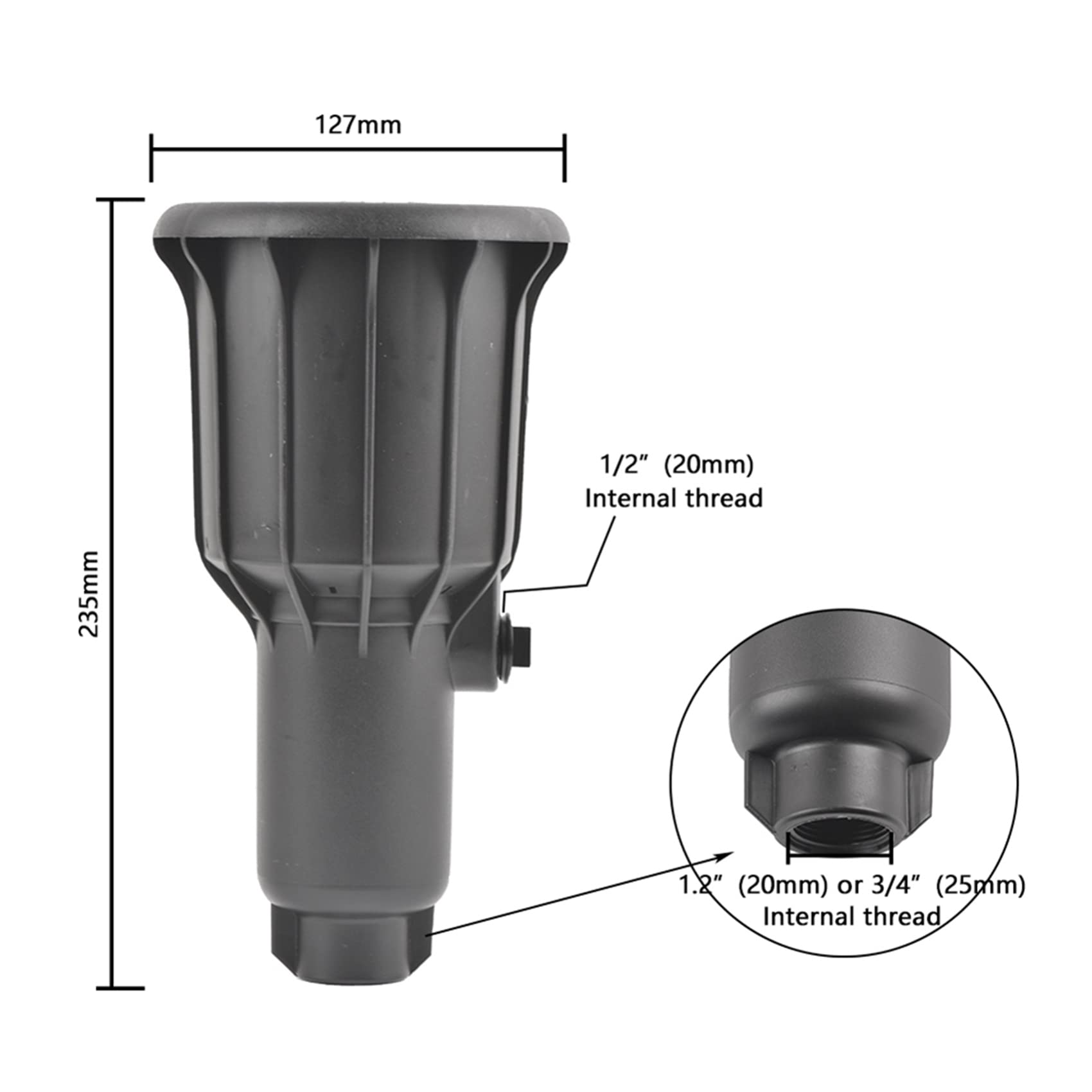 5 irrigatori pop-up con filettatura da 1/2 pollice e 3/4 pollici, per del , irrigatori da giardino