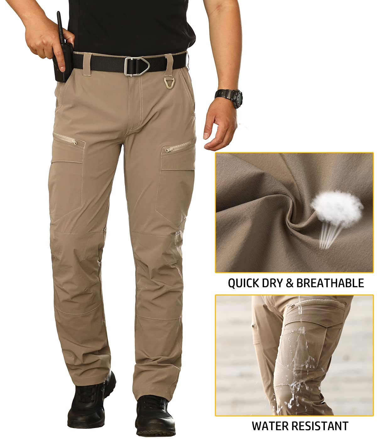 NAVEKULL Mens Lightweight Tactical Pants Quick Dry Work