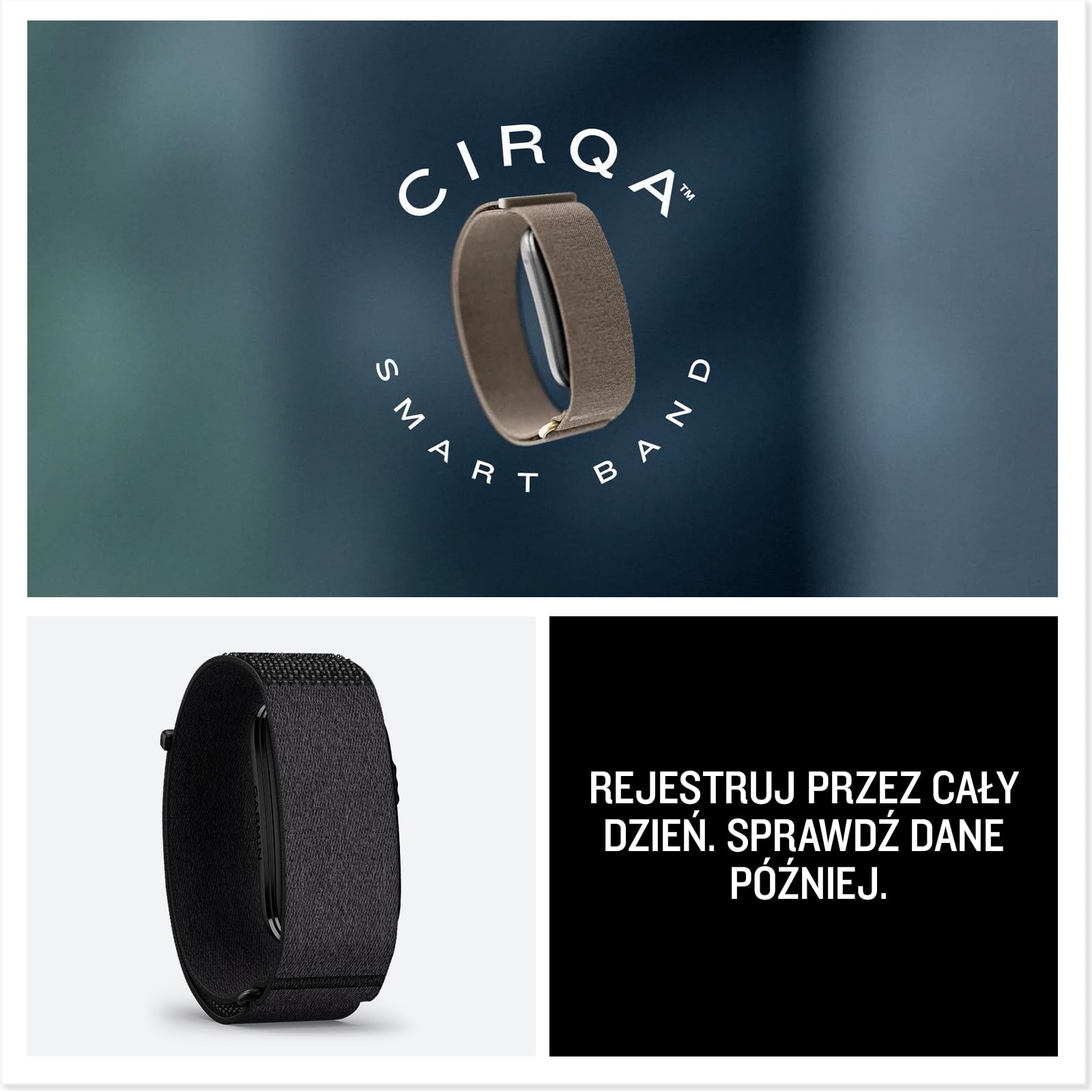 Garmin CIRQA Smart Band Dyskretny Tracker Aktywności, L/XL, Black