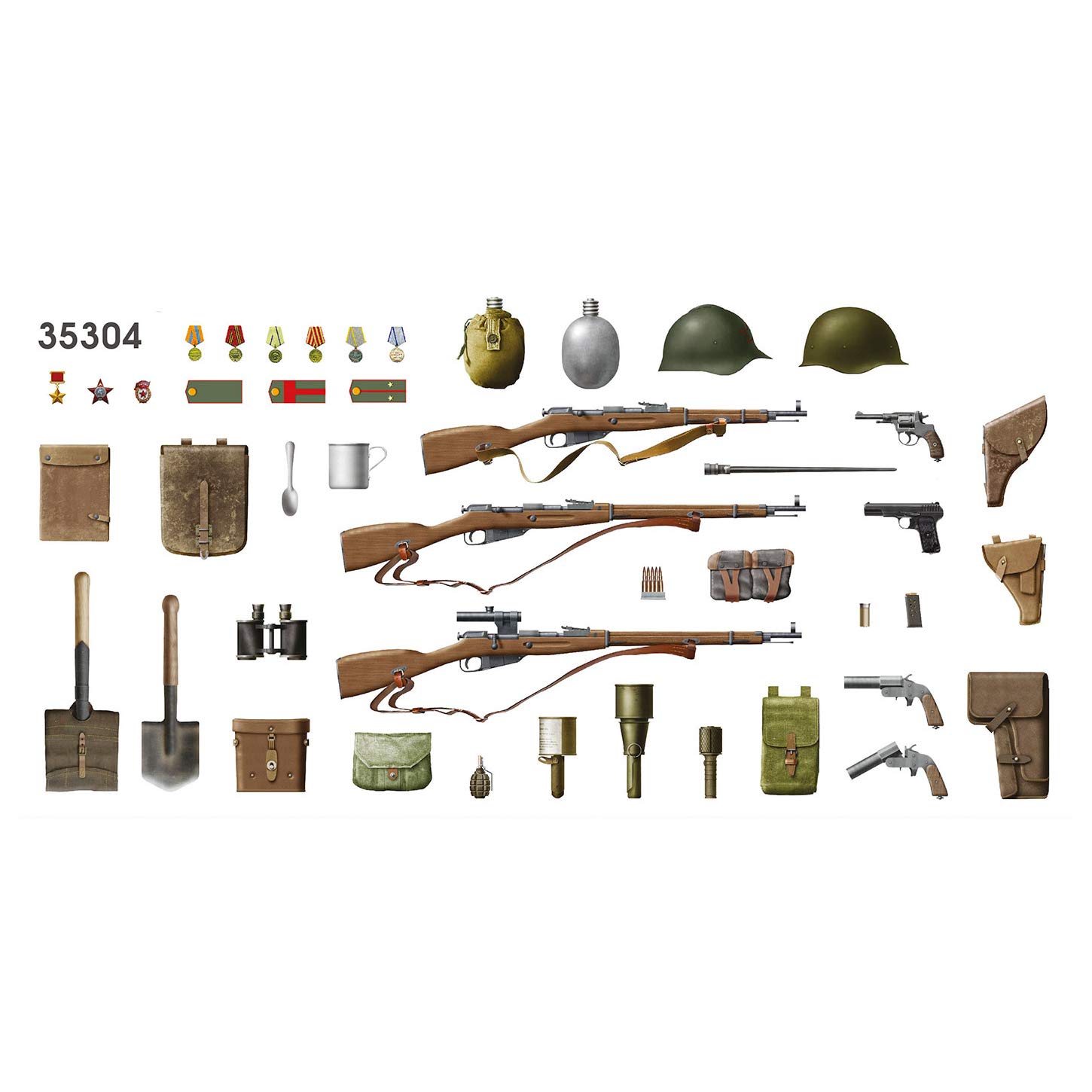 MiniART 1/35 Soviet Infantry Weapons and Equipment Plastic Model Kit