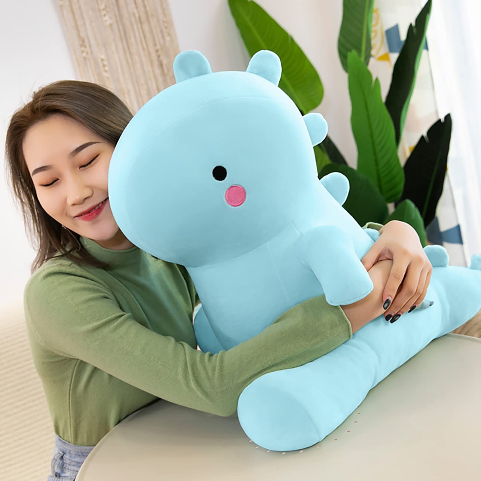 shownicer Peluche Dinosauro, Kawaii Dino Giocattolo Morbido, Animali di Peluche, Bambola di Peluche Cuscino, Regalo per Bambini Ragazza 3+ Anni (Blu, 60cm)