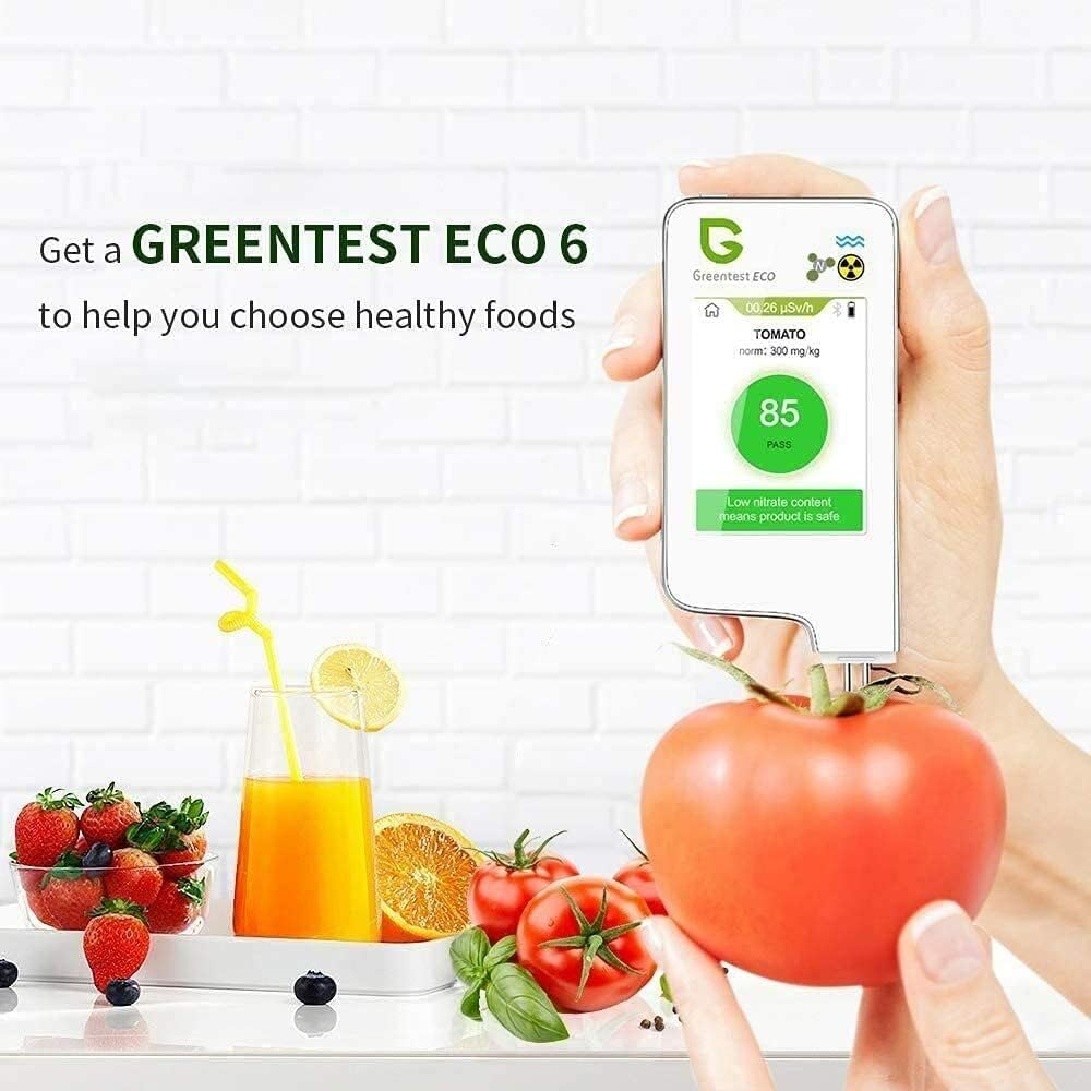 Greentest Eco 5 Testeur numérique de nitrate alimentaire 6 en 1, détecteur de rayonnement, compteur Geiger, compteur de qualité de l'eau, dureté TDS PPM, analyseur dosimètre pour légumes, fruits