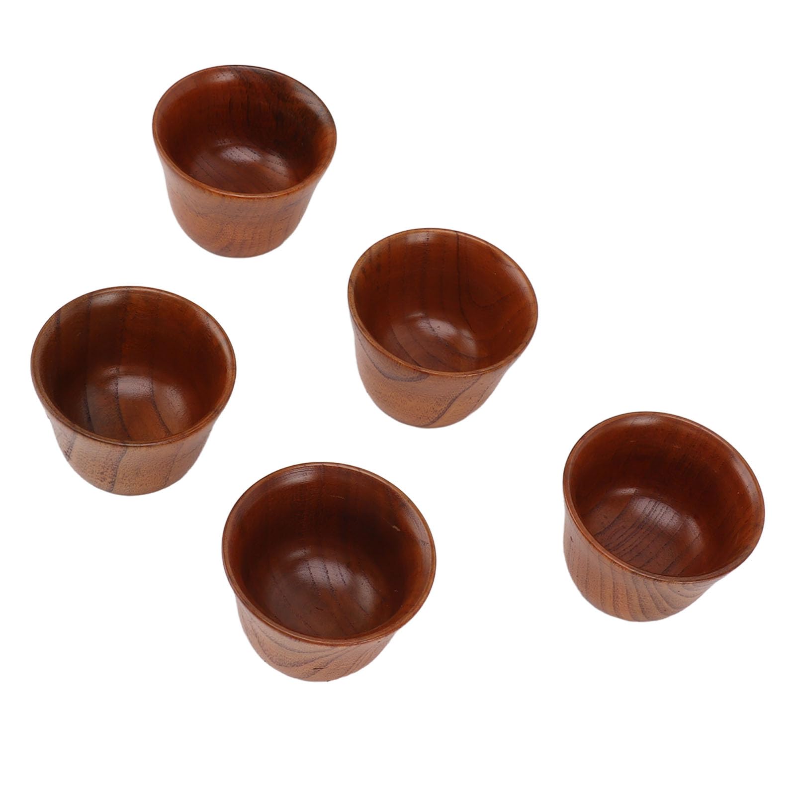 ANGGREK Solid Wood Tea Cup Handmade Japanese Set Vintage Design with Handles for Box (Black)