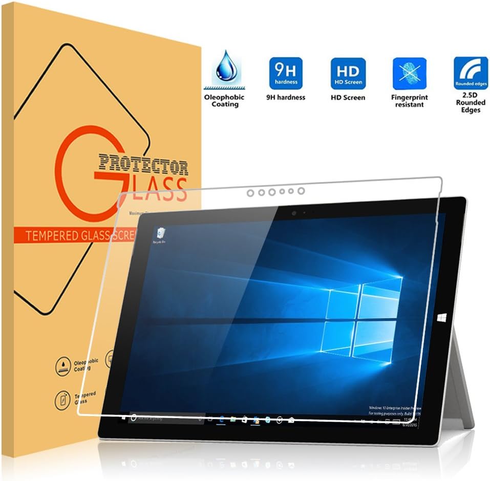 Surface Pro 4 Screen Protector, Vikoo 9H Hardness 2.5D Ultra-thin Anti-Scratch HD Clear Ballistic Tempered Glass Screen Protector for Microsoft Surface Pro 4