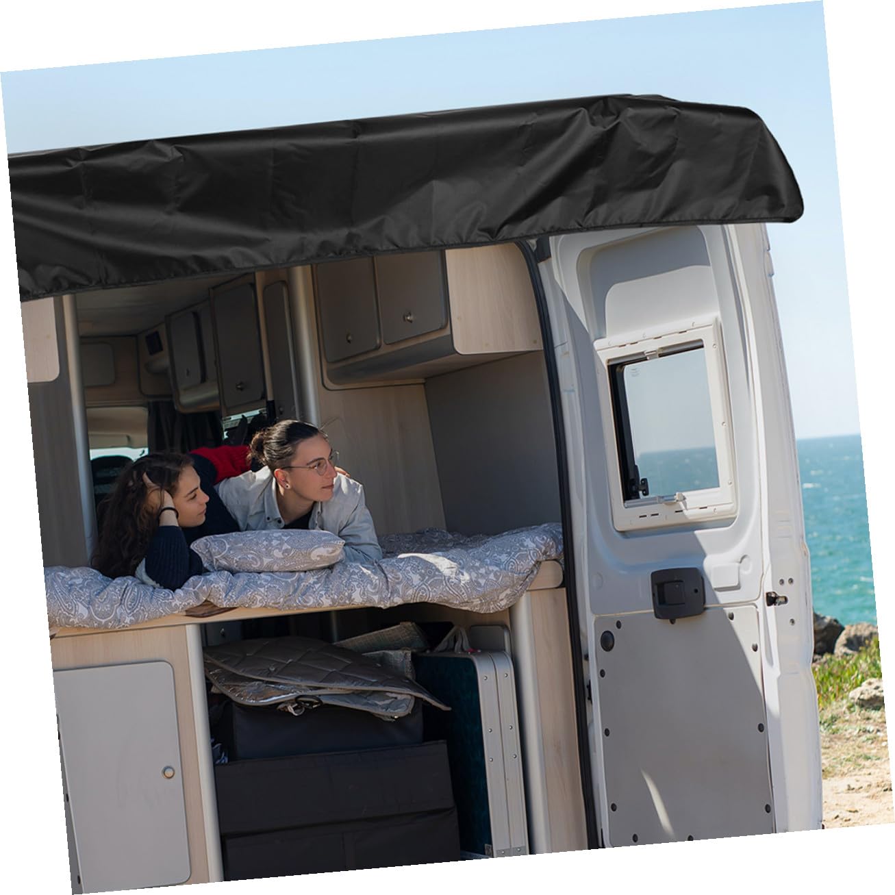 ERINGOGO Parasole per Camper e Bagagliaio Posteriore Oxford Spesso 176x114cm Resistente UV per Piccoli Rimorchi da Viaggio Uso Esterno Campeggio