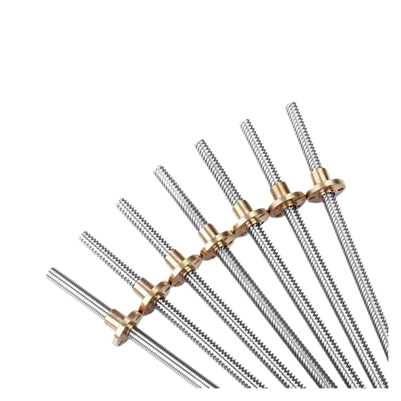 Spielfreie Kugelumlaufspindel T8 Leitspindel Trapezstange T8 Leitspindelgewinde 8mm Blei 1mm Länge 100-900mm Mit Messingmutter(900mm)