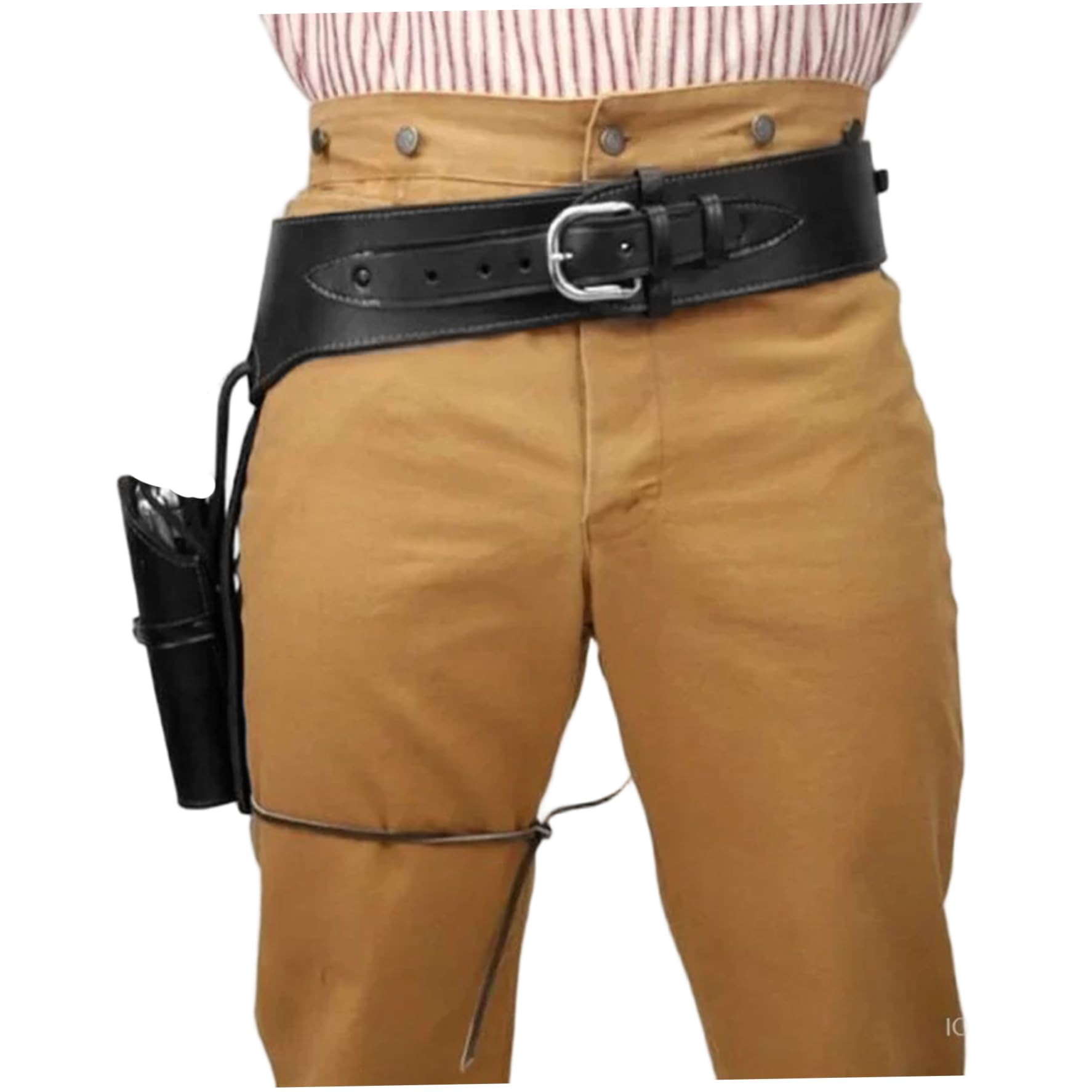 Cowboy-Holster, Leder-Cowboy-Waffengürtel, Verstellbarer Western-Waffengürtel für Cosplay, Maskerade, Party, Schwarz – Western