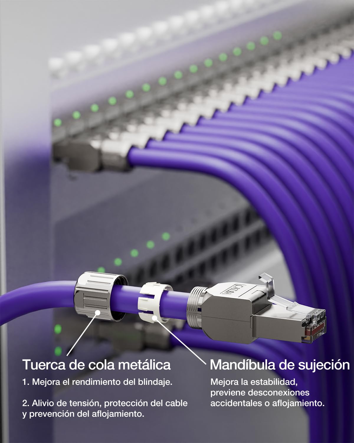 VCELINK Connettore RJ45 senza attrezzi Cat6A Cat6 per cavo di installazione spina RJ45 schermato 10 Gbps 500 MHz, supporta cavi di rete da 22 a 24 AWG, 4 pezzi