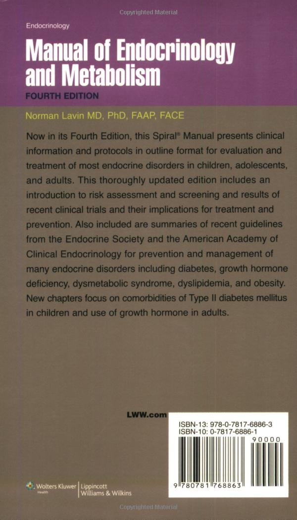 Manual of Endocrinology and Metabolism (Lippincott Manual Series)