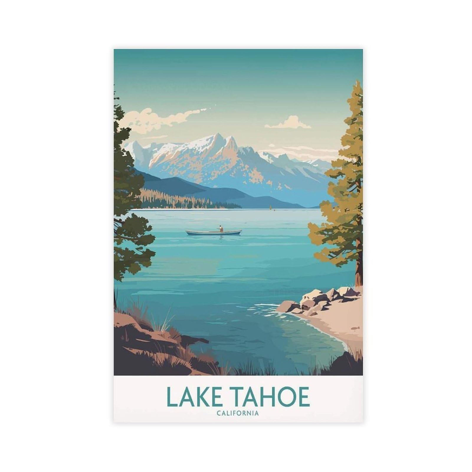 Bareronor Lake Tahoe Canvas Poster for Home Decor Gift