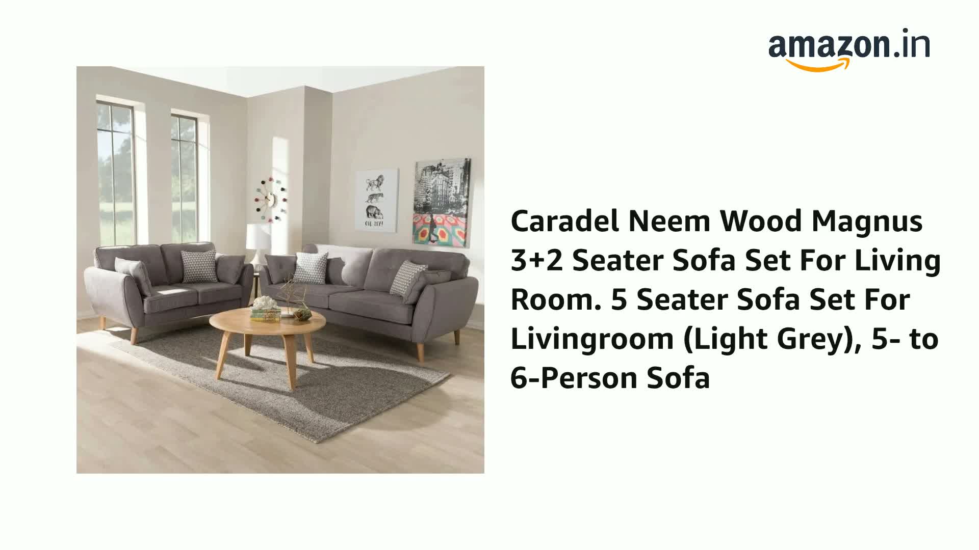Caradel Neem Wood Magnus 3+2 Seater Sofa Set For Living Room. 5