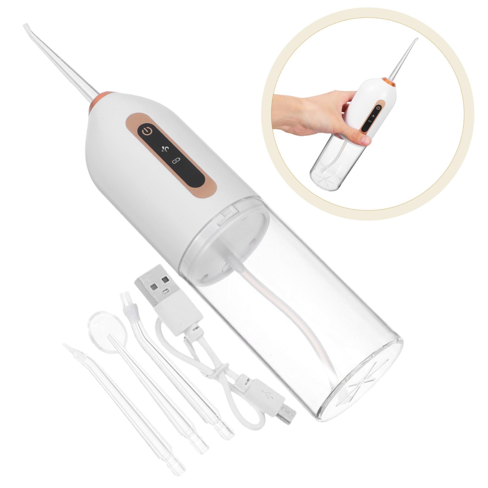 Idropulsore Elettrico Portatile Mini Irrigatore Orale senza Fili Ricaricabile per Casa e Ufficio Modalità di Pressione Regolabili