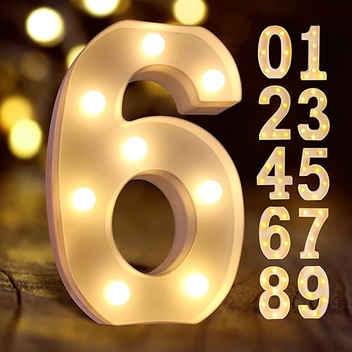 Miniatura 22 de Laerjin Light Up Letters, LED Marquee Letter Lights with Desk Table Lamp, for Party Wedding Decor - Battery Operated Alphabet Initials Lamp - Number