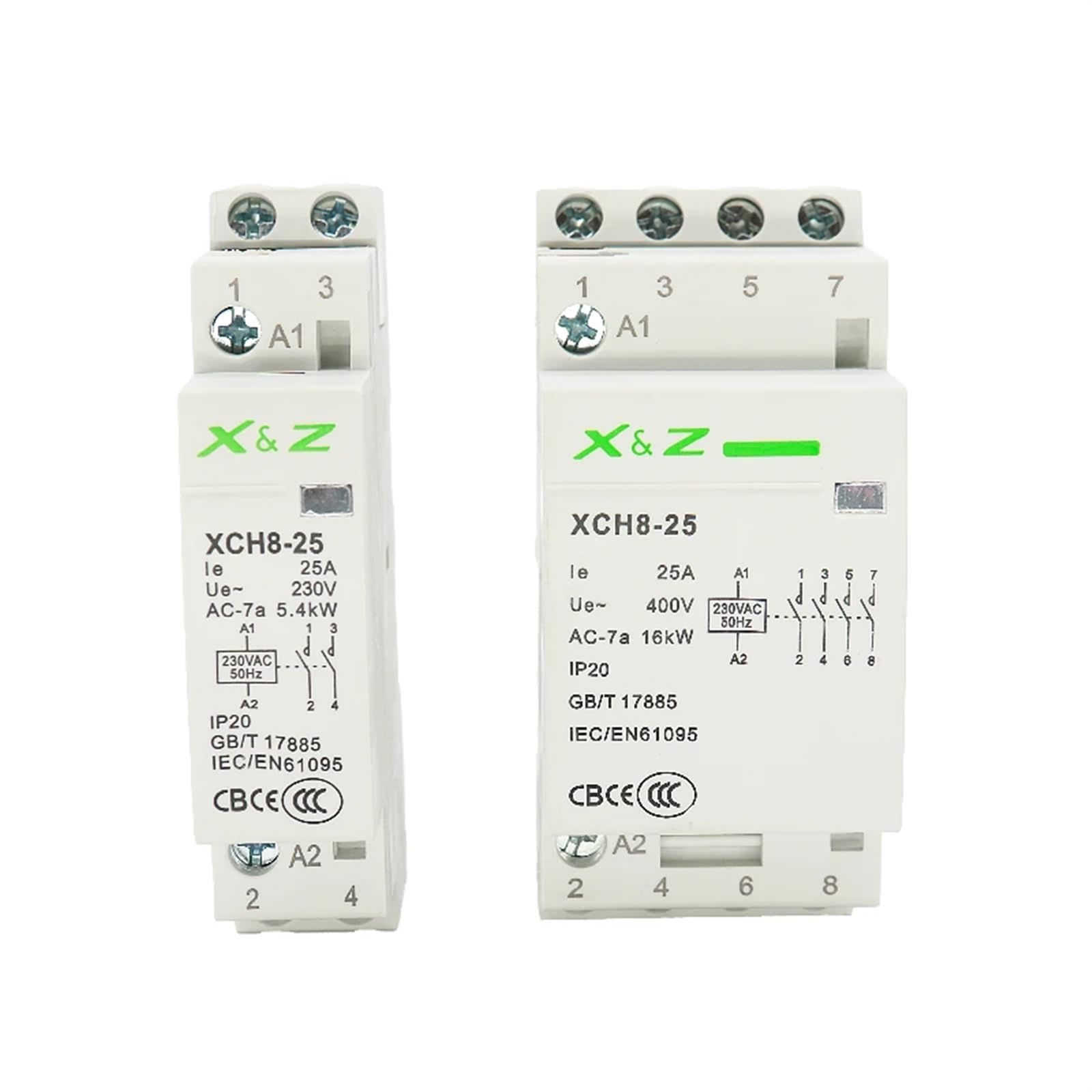 1 sztuk 4P 16A/20A/25A AC Modułowy Stycznik Sterowania Przełącznik Kontroli dla Domu 220V/230V 50/60Hz 3NO 1NC 4NO 4NC 2NO 2NC(20A 4NC)