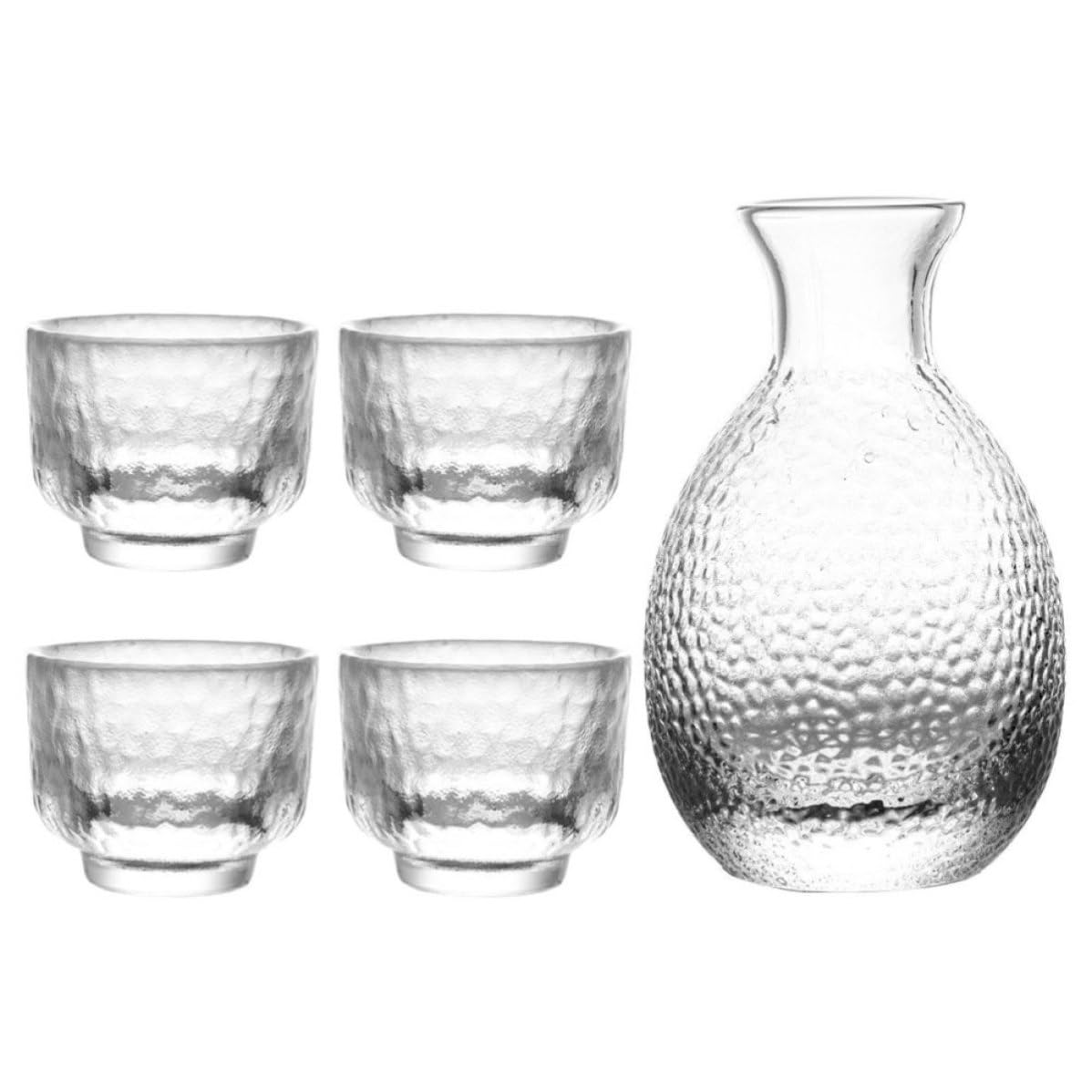 Juego de sake de vidrio transparente BESTOMZ con dispensador de licor decorativo