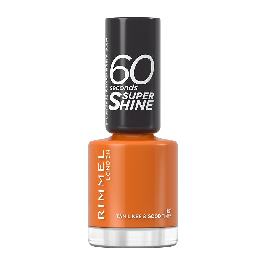 RIMMEL 60 Seconds Super Shine Smalto, Smalto asciugatura rapida, Colore vibrante, A lunga tenuta, 8 m, 151 Tan Lines Good Times