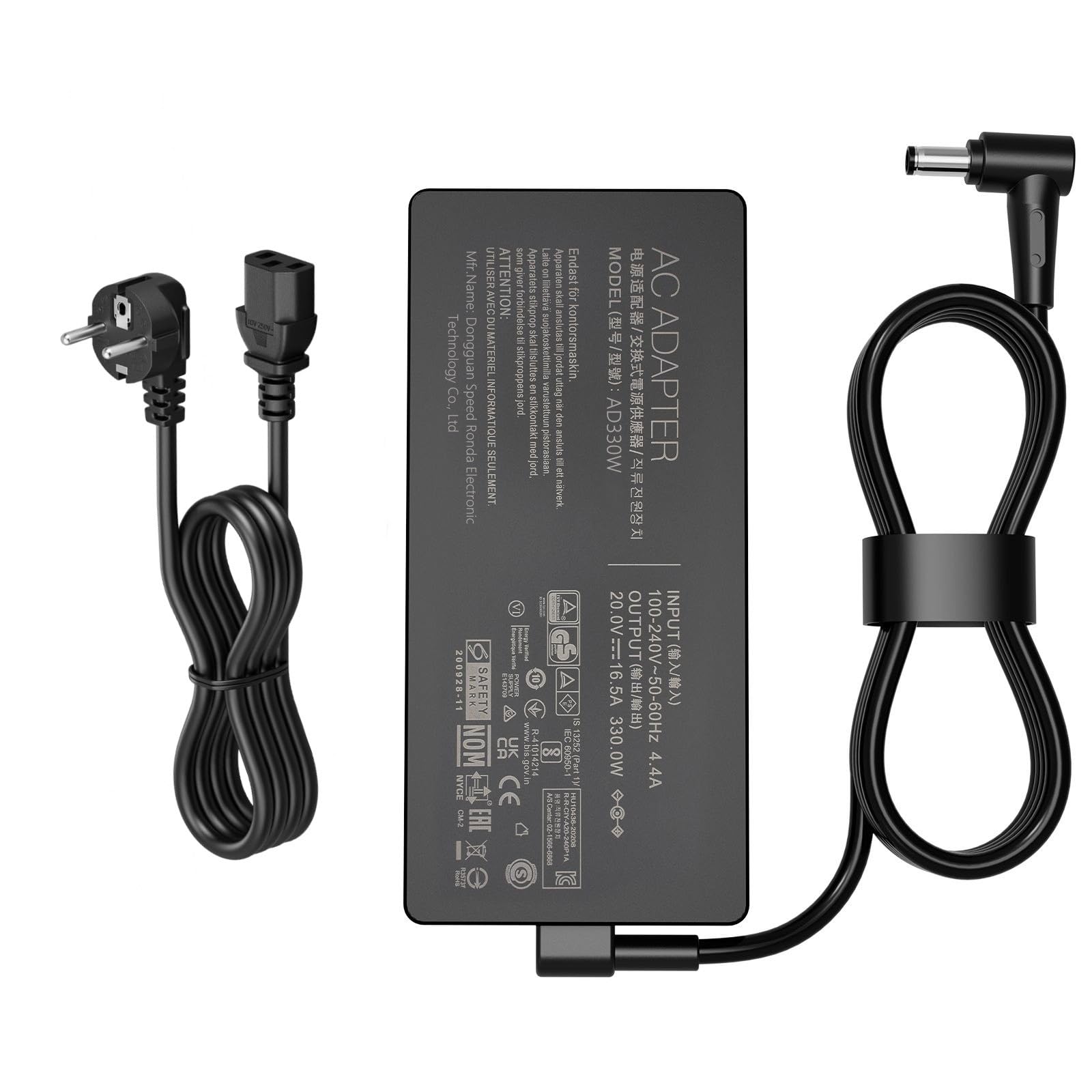 330W 20V 16.5A AC Laptop Charger per Asus Rog Strix Scar 16 17 17SE 18 G18 Zephyrus-Duo-16 G733PZ G733PY G733P G733 G733CX G814JZ G834JY A21-330P1A A22-330P1A Cavo di alimentazione Adattatore