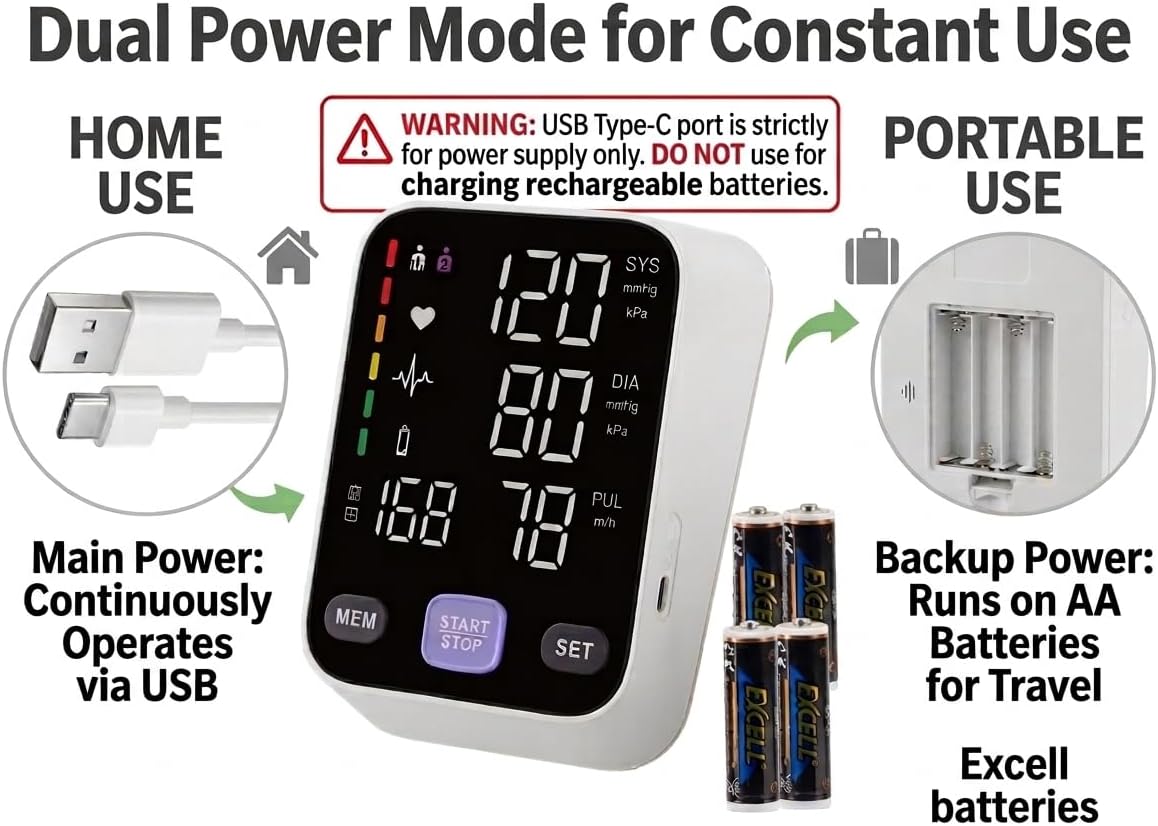 Automatic Bluetooth Blood Pressure Monitor - Home Use with 17" Large & 21" XL Extra Large Cuff, Free APP Sync Apple Health Google Fit, Large Display Smart BP Machine for Seniors