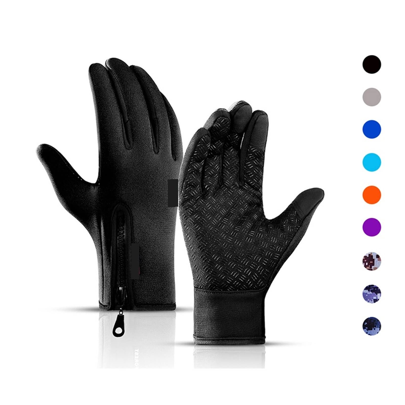 guanti da immersione, Guanti da ciclismo invernali uomo e donna, touchscreen, impermeabili, antivento, antiscivolo, alla moda, neri(Blu,XL)