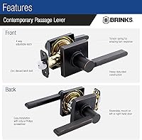 Vista 4 de BRINKS – Paquete de 6 manijas de puerta de paso interior, estilo contemporáneo, bronce toscano, acabado en bronce aceitado sin llave, manija