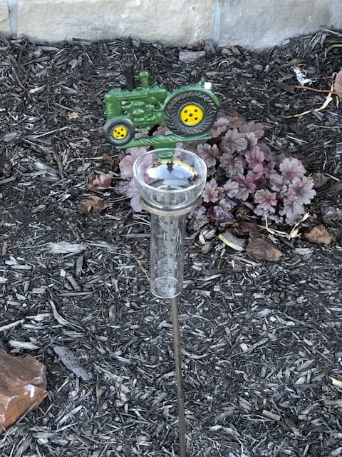 Tractor Rain Gauge and Garden Stake