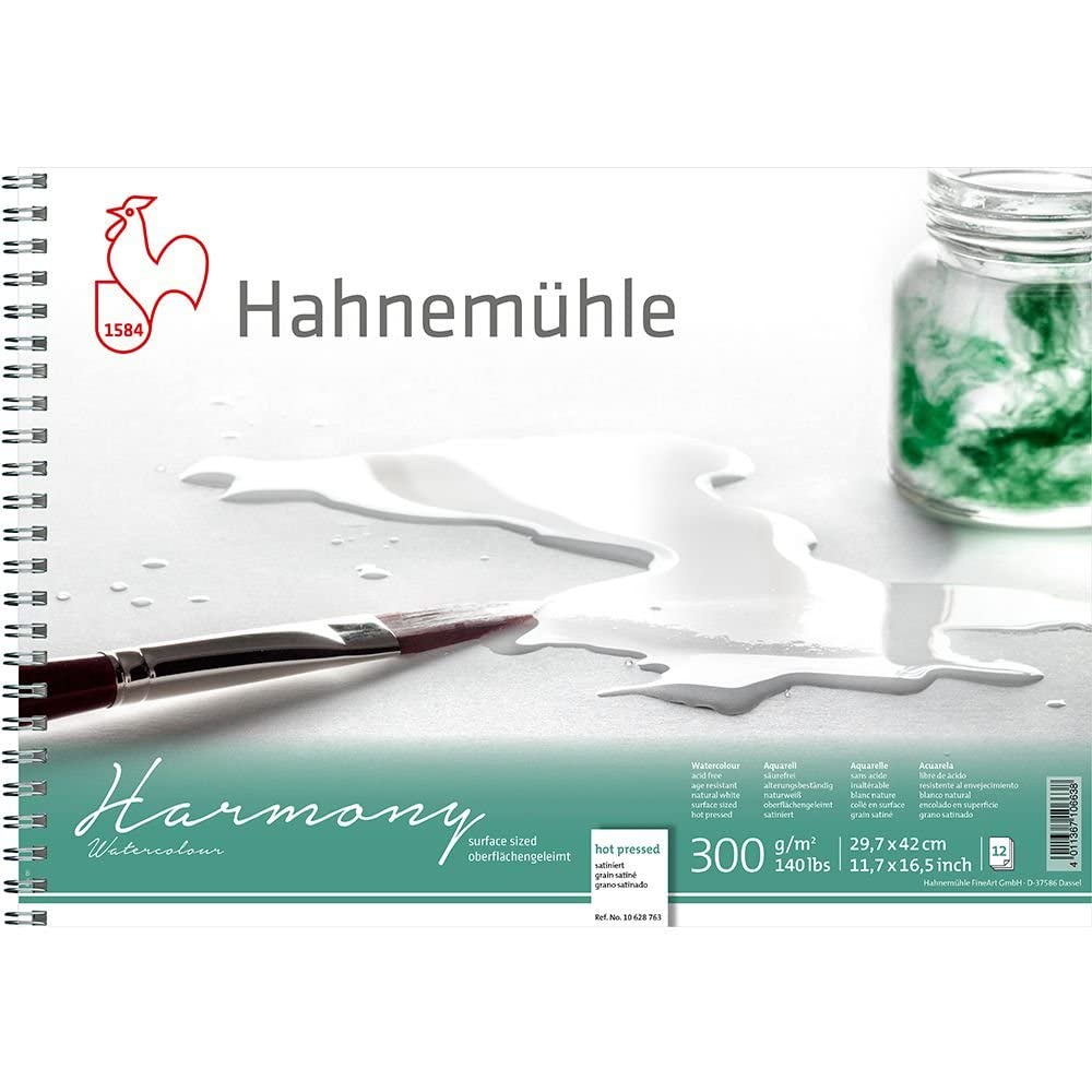Hahnemuhle Harmony 10628763 Bloc spirale pour aquarelle pressé à chaud Blanc A3